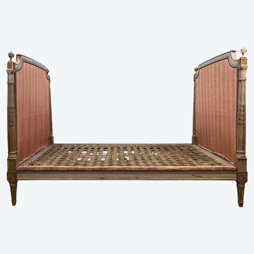 Lit Laqué Louis XVI d'époque XVIIIème Montage à Tire Fonds