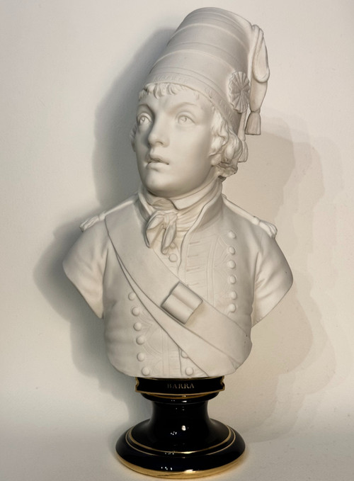 Busto in bisquit di SEVRES "BARRA" datato 1877