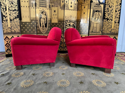 Pair Of Art Deco Club Armchairs