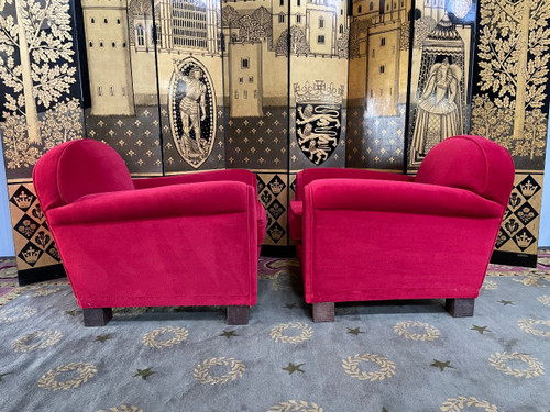 Pair Of Art Deco Club Armchairs