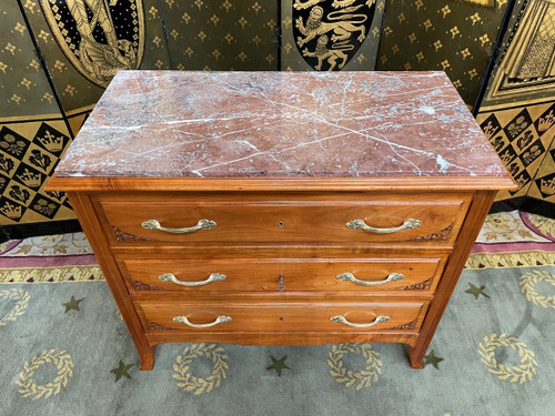 Art Nouveau cherrywood chest of drawers