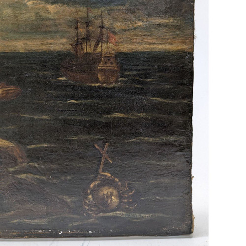 Oil On Canvas 18th century Marine