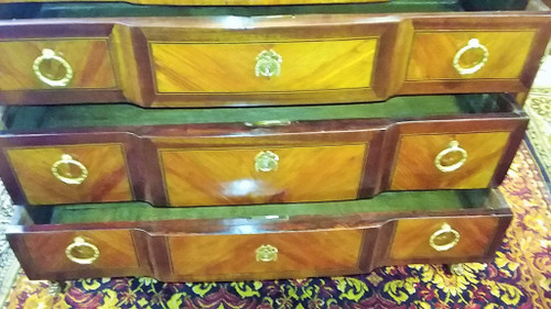 Commode Style Transition En Marqueterie milieu XIXème