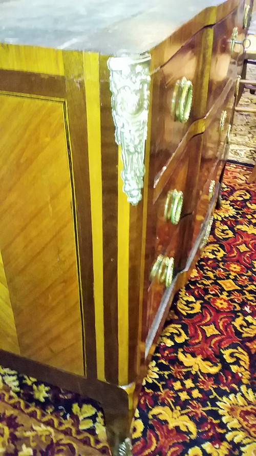 Commode Style Transition En Marqueterie milieu XIXème