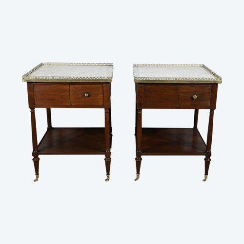 Pair of Mahogany Living Room Tables, Louis XVI – 18th Century