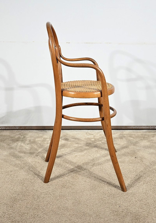 Seggiolone per bambini in faggio curvato, timbrato Thonet - Primi del XX secolo