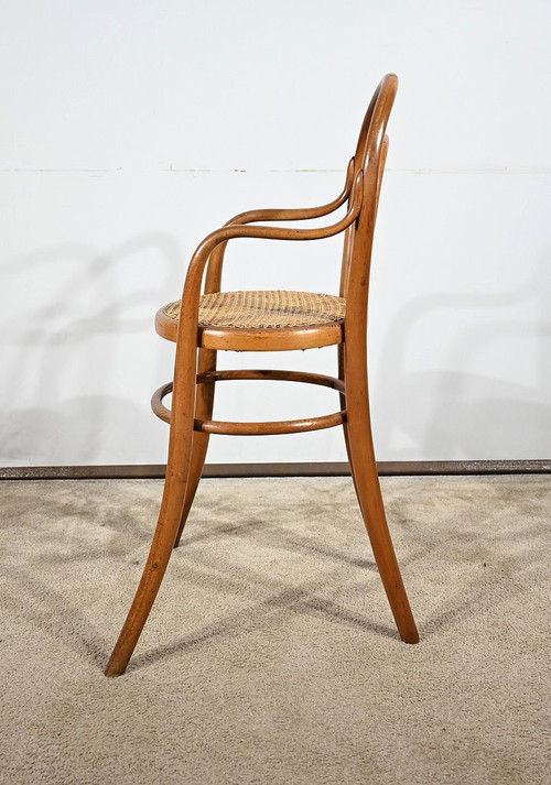 Seggiolone per bambini in faggio curvato, timbrato Thonet - Primi del XX secolo