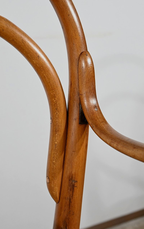 Seggiolone per bambini in faggio curvato, timbrato Thonet - Primi del XX secolo