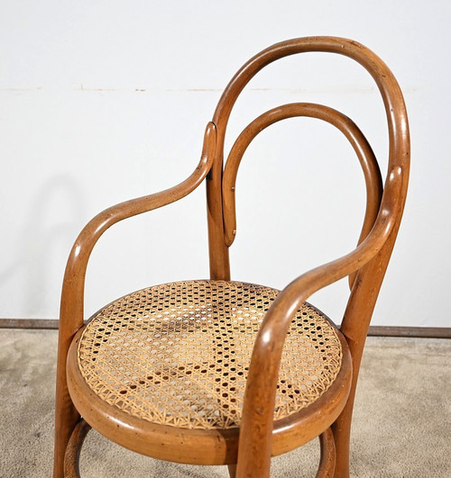 Seggiolone per bambini in faggio curvato, timbrato Thonet - Primi del XX secolo