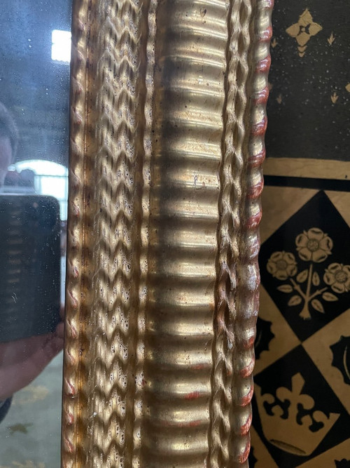 Specchio Napoleone III Con Foglia Oro