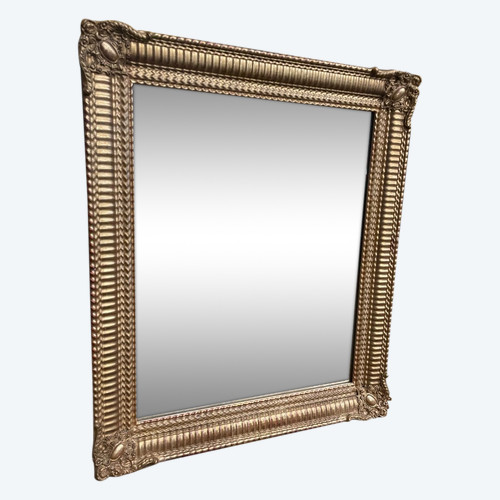 Specchio Napoleone III Con Foglia Oro