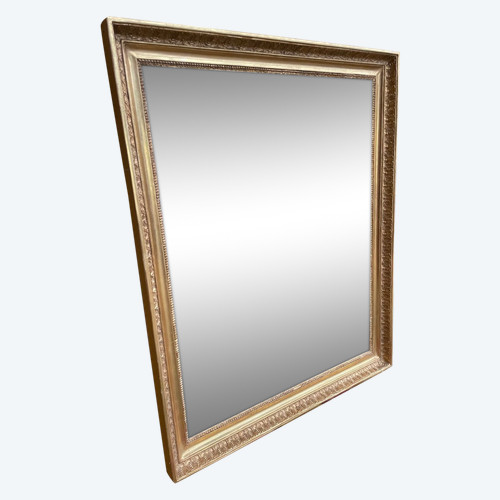 Specchio Impero Con Palmette In Foglia Oro