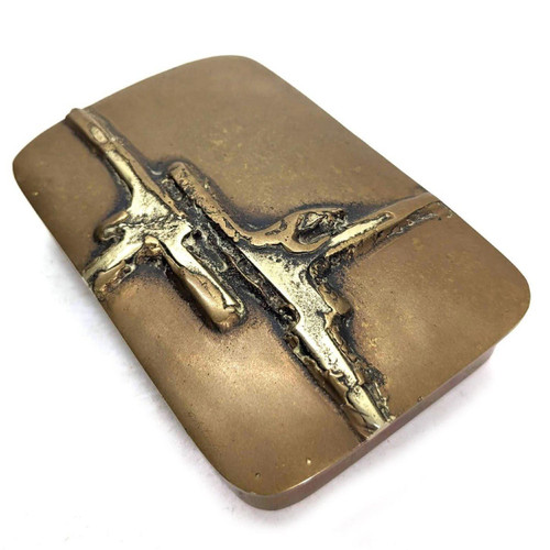 Boîte De Créateur En Bronze Doré Double Patine 1990