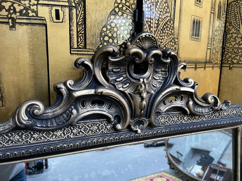 Napoleon III Mirror With Gold Leaf And Blackened Wood