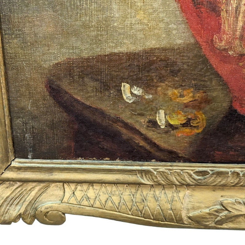 Oil On Canvas With Chrysanthemums By F Maury