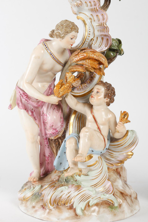 COPPIA DI CANDELIERI MEISSEN FINE DEL XIX SECOLO
