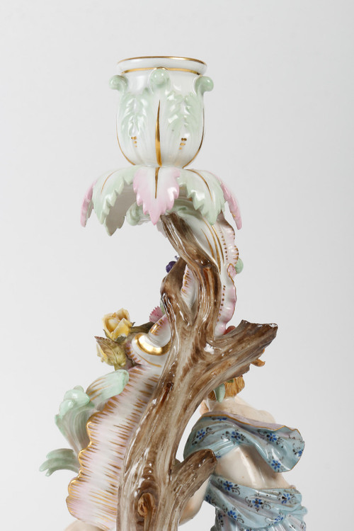 COPPIA DI CANDELIERI MEISSEN FINE DEL XIX SECOLO