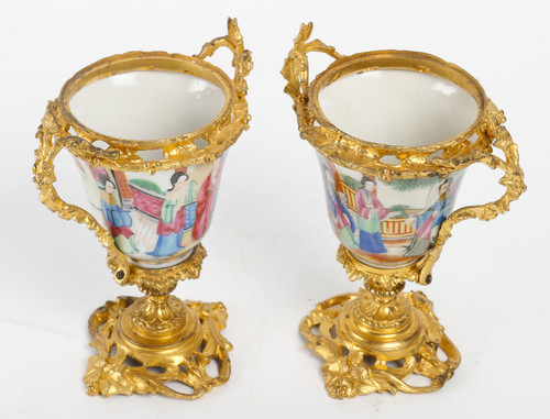 A pair of late 19th century Chinese porcelain vases