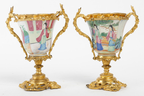 A pair of late 19th century Chinese porcelain vases