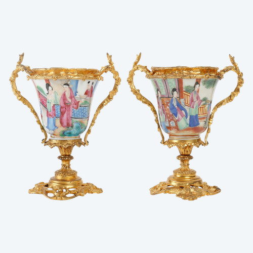 A pair of late 19th century Chinese porcelain vases