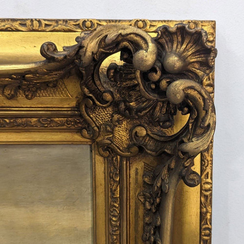 Large Painting 19th Century Pastoral Scene In A Large Frame With Ears