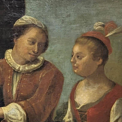 Scène De Genre Personnage Dans Un Garde-manger Tableau Hollandais Fin XVIIème