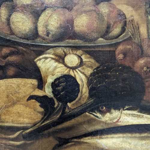 Scène De Genre Personnage Dans Un Garde-manger Tableau Hollandais Fin XVIIème