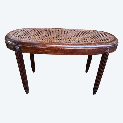Art Deco Piano Bench In Cannage