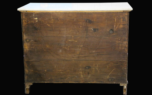 Cassettiera Impero in mogano impiallacciata e verniciata