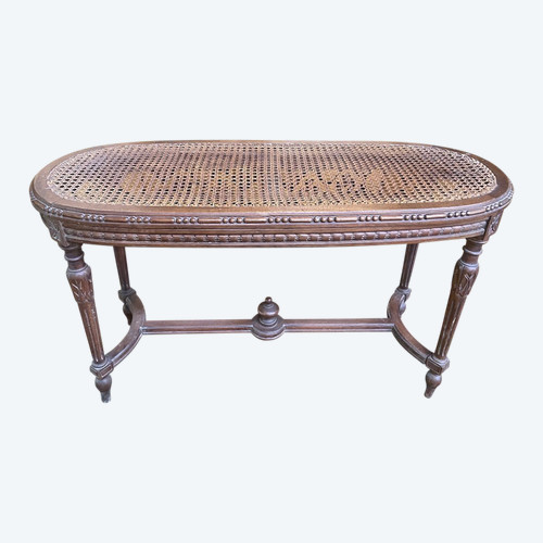 Louis XVI style piano bench in canework
