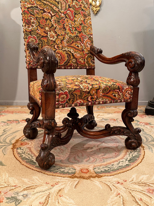 Fauteuil d'Apparat De Style Louis XIV d'Epoque XIXème