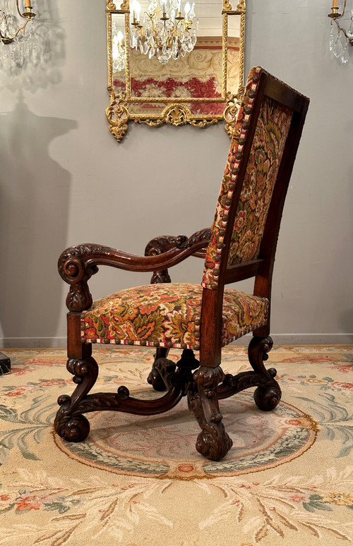 Fauteuil d'Apparat De Style Louis XIV d'Epoque XIXème