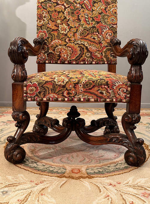 Fauteuil d'Apparat De Style Louis XIV d'Epoque XIXème