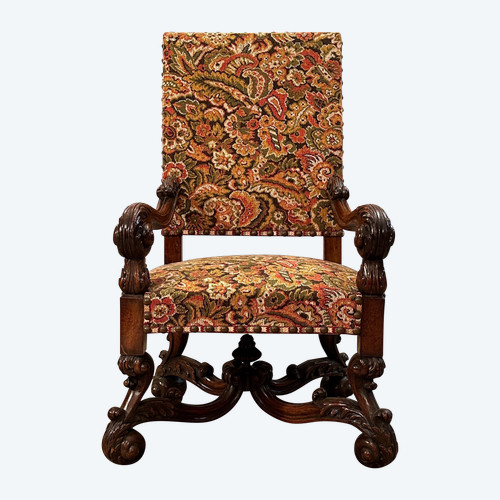 Fauteuil d'Apparat De Style Louis XIV d'Epoque XIXème