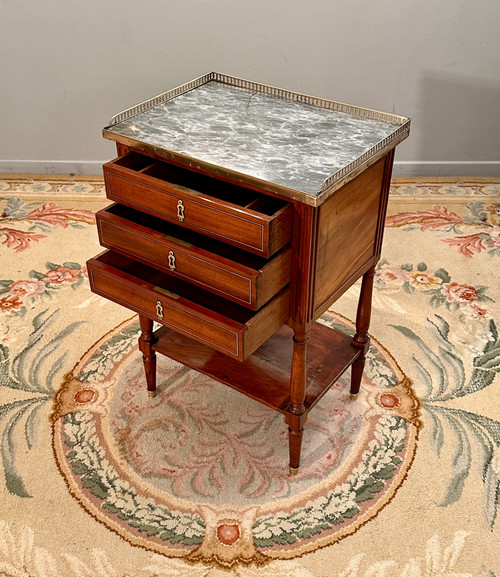 Small Chiffonniere Table In Mahogany, Louis XVI Period Circa 1780