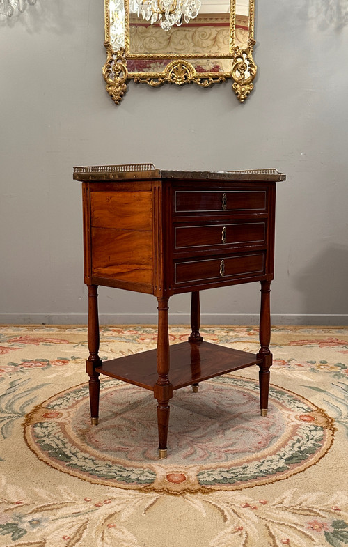 Small Chiffonniere Table In Mahogany, Louis XVI Period Circa 1780