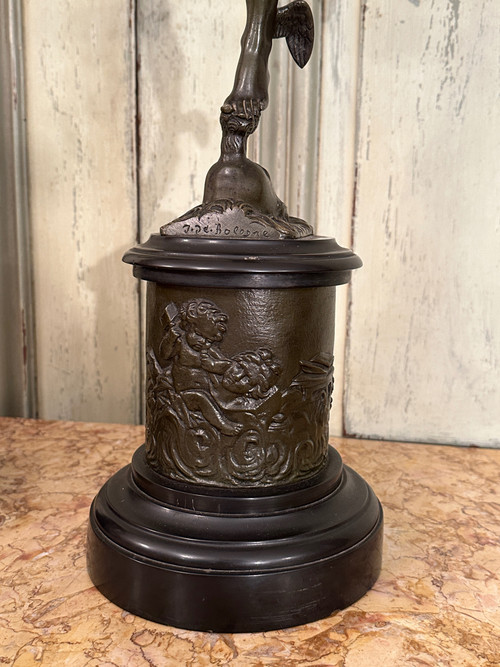 Jean De Bologne After, coppia di sculture in bronzo al mercurio rinomate del XIX secolo (altezza 82 cm)