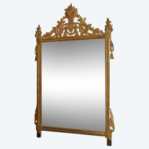 Miroir d'époque Louis XVI en bois doré 