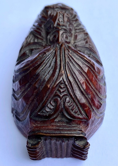 Nuova Zelanda, Popolo Maori, anni '30/'50, Maschera in legno in miniatura "koruru Parata".