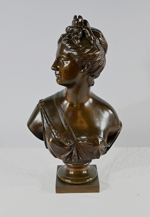 “Diane la Cacciatrice” in bronzo, secondo Houdon – Fine XIX secolo
