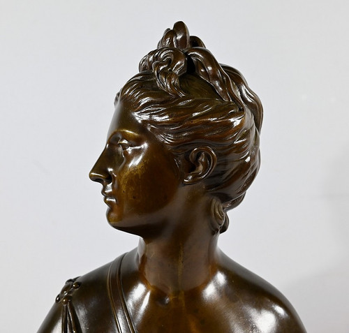 “Diane la Cacciatrice” in bronzo, secondo Houdon – Fine XIX secolo