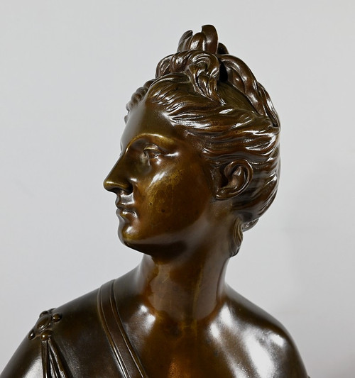 “Diane la Cacciatrice” in bronzo, secondo Houdon – Fine XIX secolo
