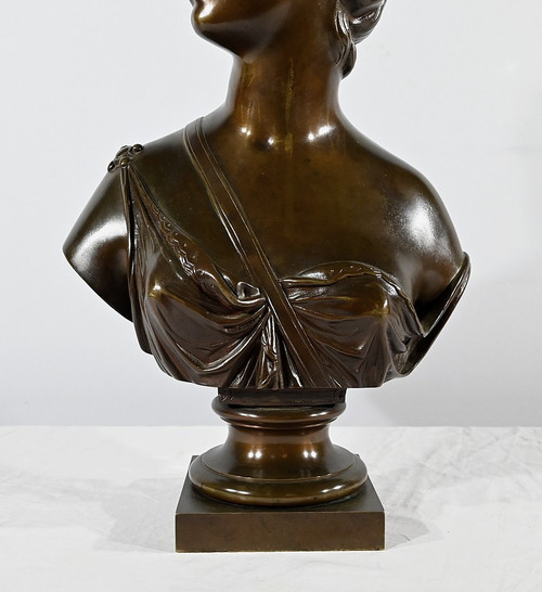 “Diane la Cacciatrice” in bronzo, secondo Houdon – Fine XIX secolo