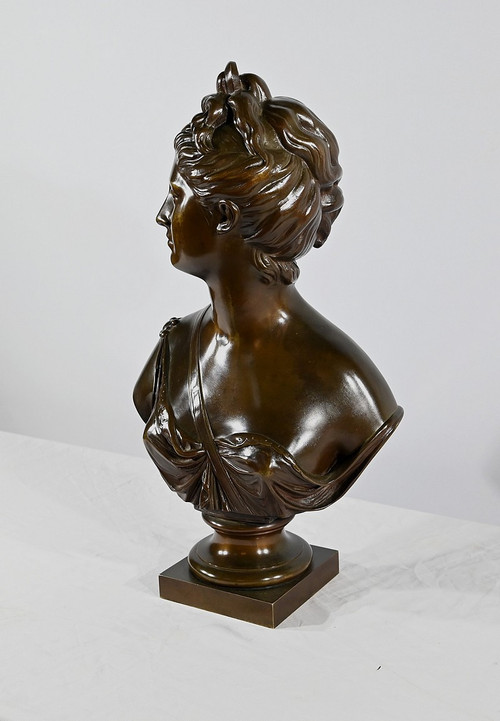 “Diane la Cacciatrice” in bronzo, secondo Houdon – Fine XIX secolo