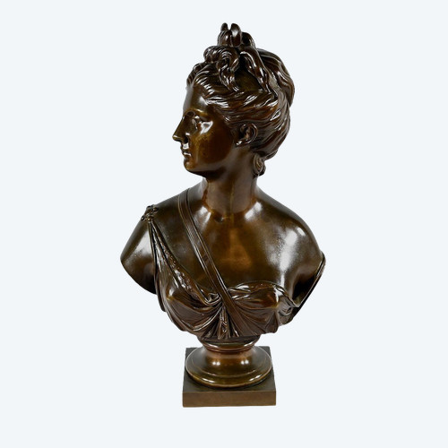 “Diane la Cacciatrice” in bronzo, secondo Houdon – Fine XIX secolo
