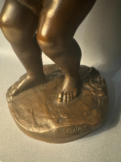 Bronzo Artdeco "Bacco bambino" firmato MALRIC