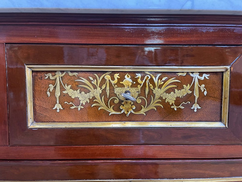 Commode De Style Louis XVI Acajou Et Amarante