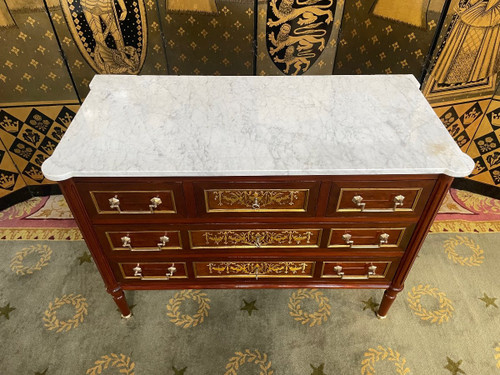 Commode De Style Louis XVI Acajou Et Amarante