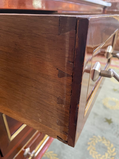 Commode De Style Louis XVI Acajou Et Amarante