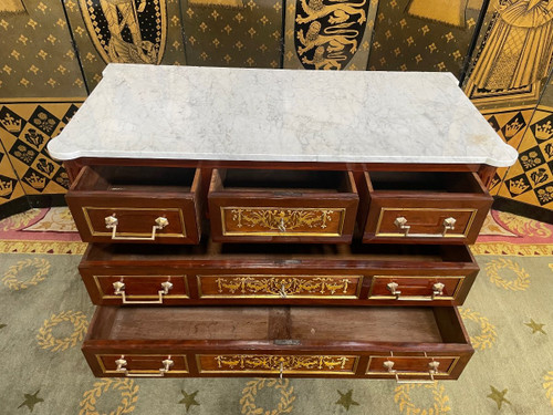 Commode De Style Louis XVI Acajou Et Amarante